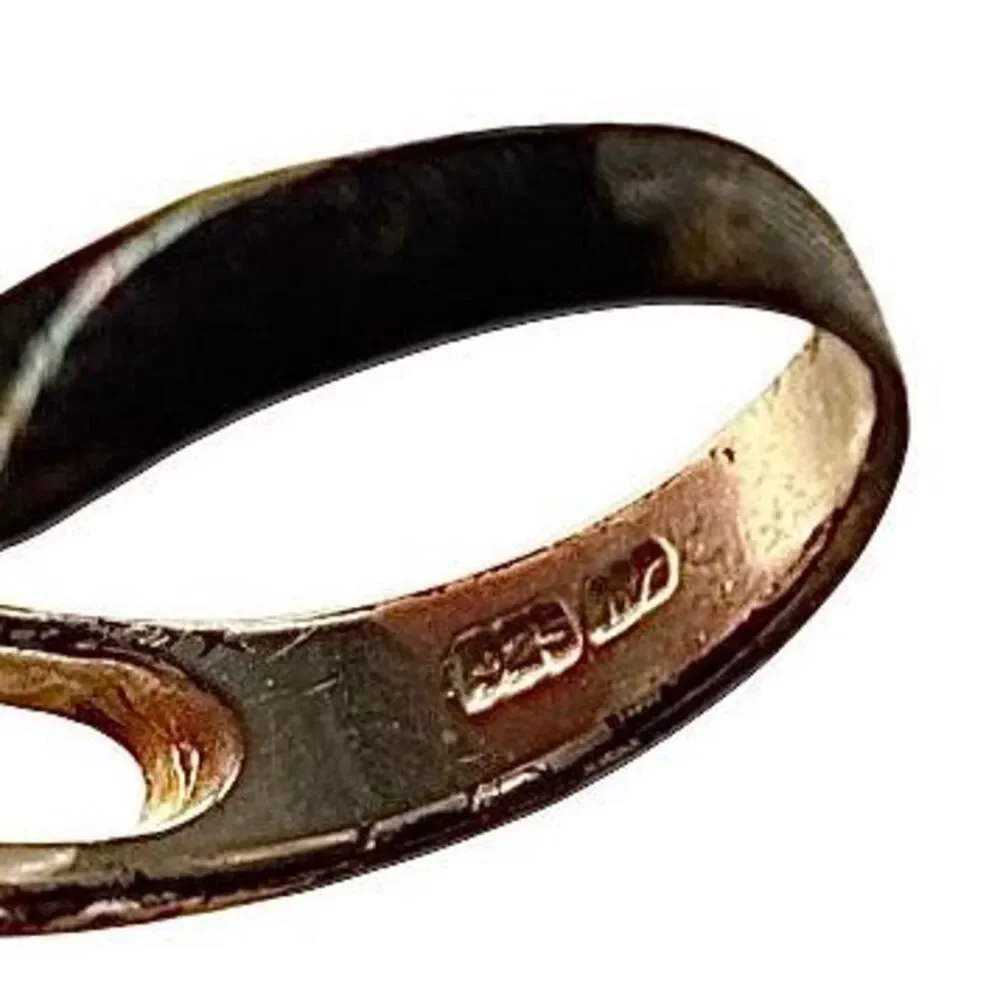 Sterling Silver 925 ND Maker Abstract Swirl Ring Size 6 Tarnished Vintage Band